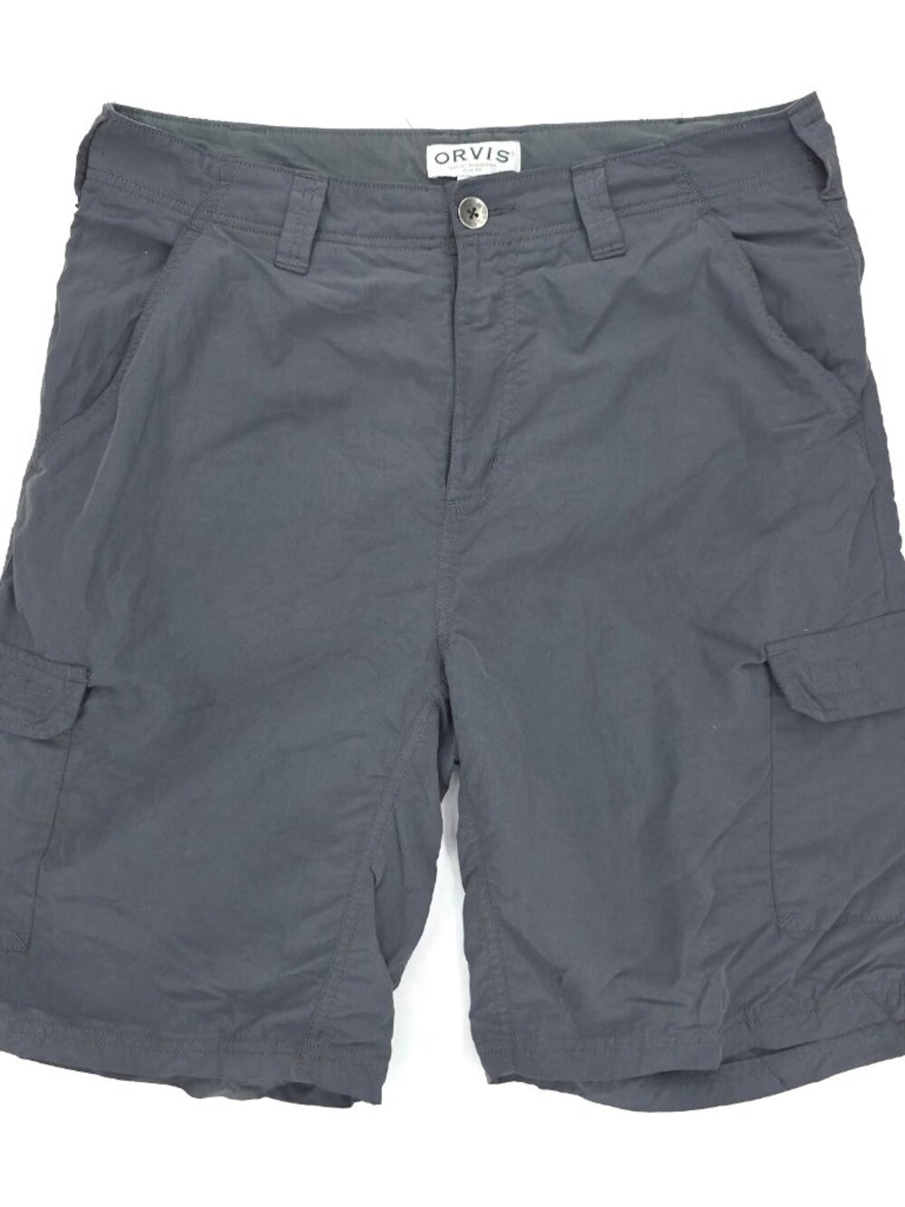 Orvis Classic Collection Cargo Shorts Mens 34X9" Gray Hiking Outdoors 100% Nylon